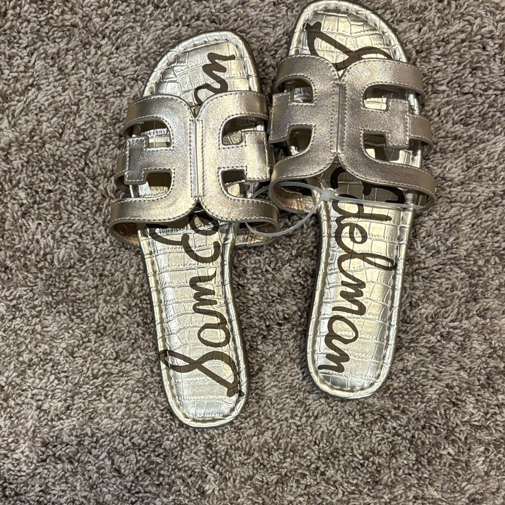 Sam Edelman Gold Slide Sandals